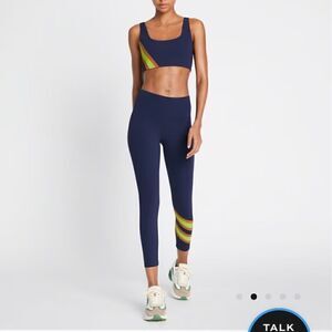 Tory Sport athletic leggings with retro stripe, size XS - brand new with tags